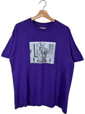fuckingawesome Perspective Statue Short Sleeve Crew Tee Purple men's size Large